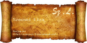 Szecsei Liza névjegykártya